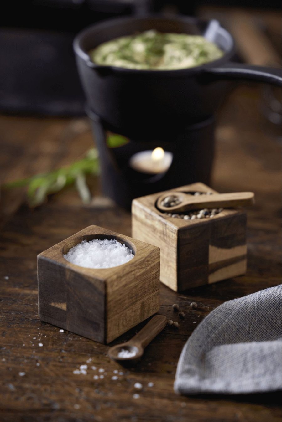 HOLM Mini-Schssel-Set 2er Set, 5 cm H5 cm, Akazie