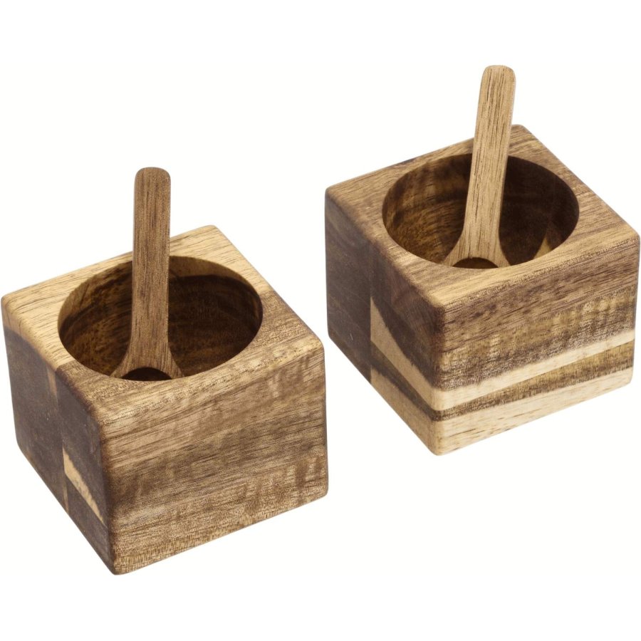 HOLM Mini-Schssel-Set 2er Set, 5 cm H5 cm, Akazie