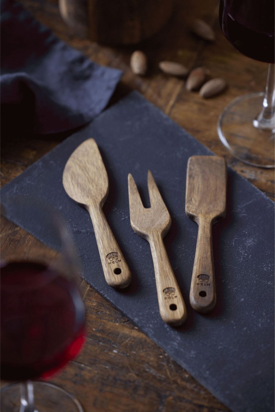 HOLM Kseset 3-teilig 14 cm, Akazie