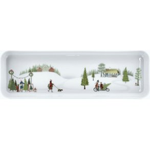 Pillivuyt Vinter Plissé Fad 36x12 cm, Hvid