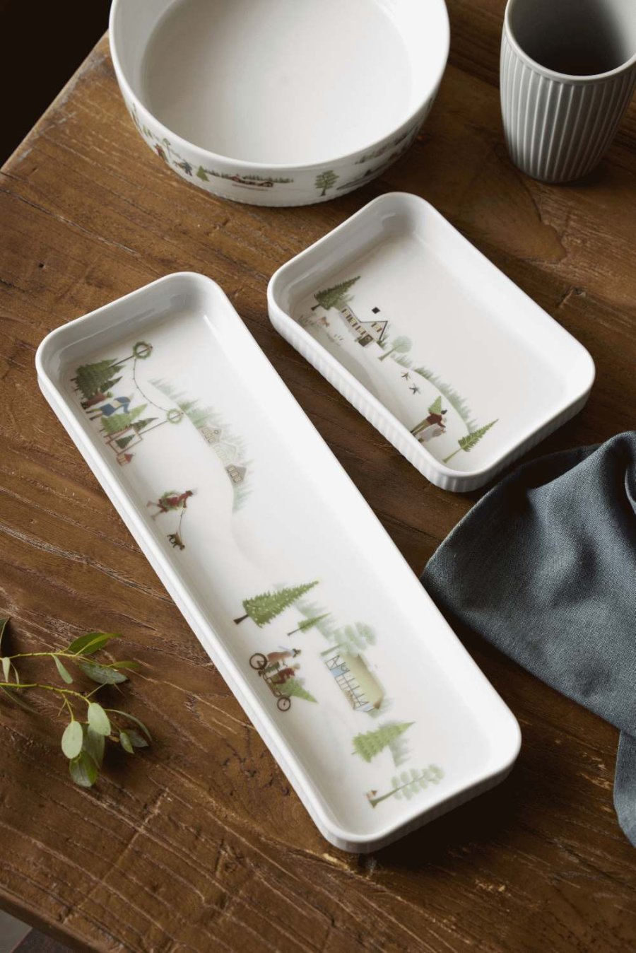 Pillivuyt Winter Platte 36x12 cm, Wei