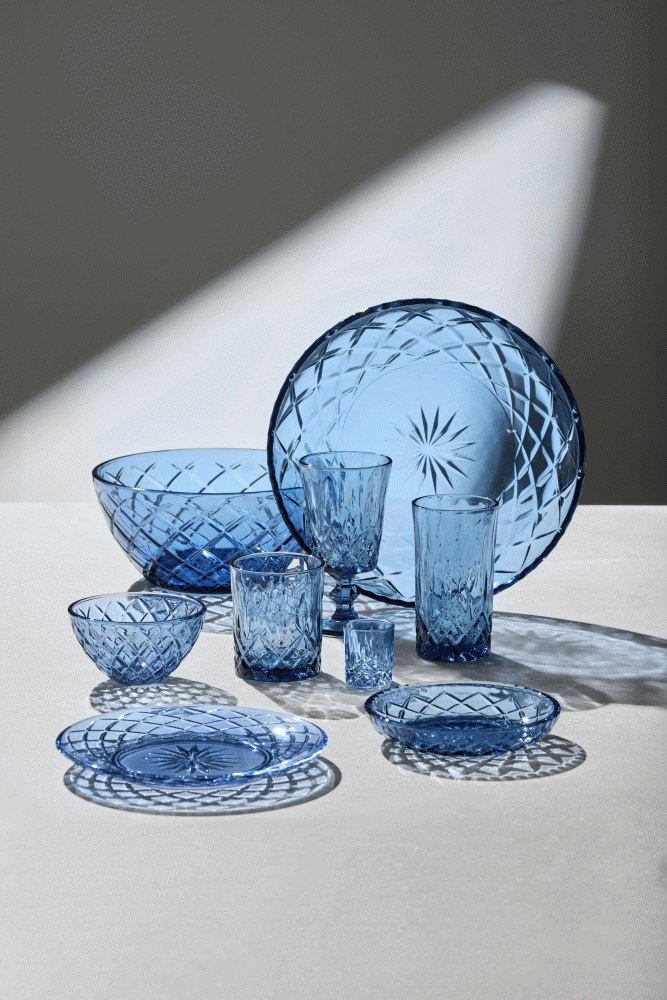 Lyngby Glas Sorrento Salatschssel 24 cm, Blau