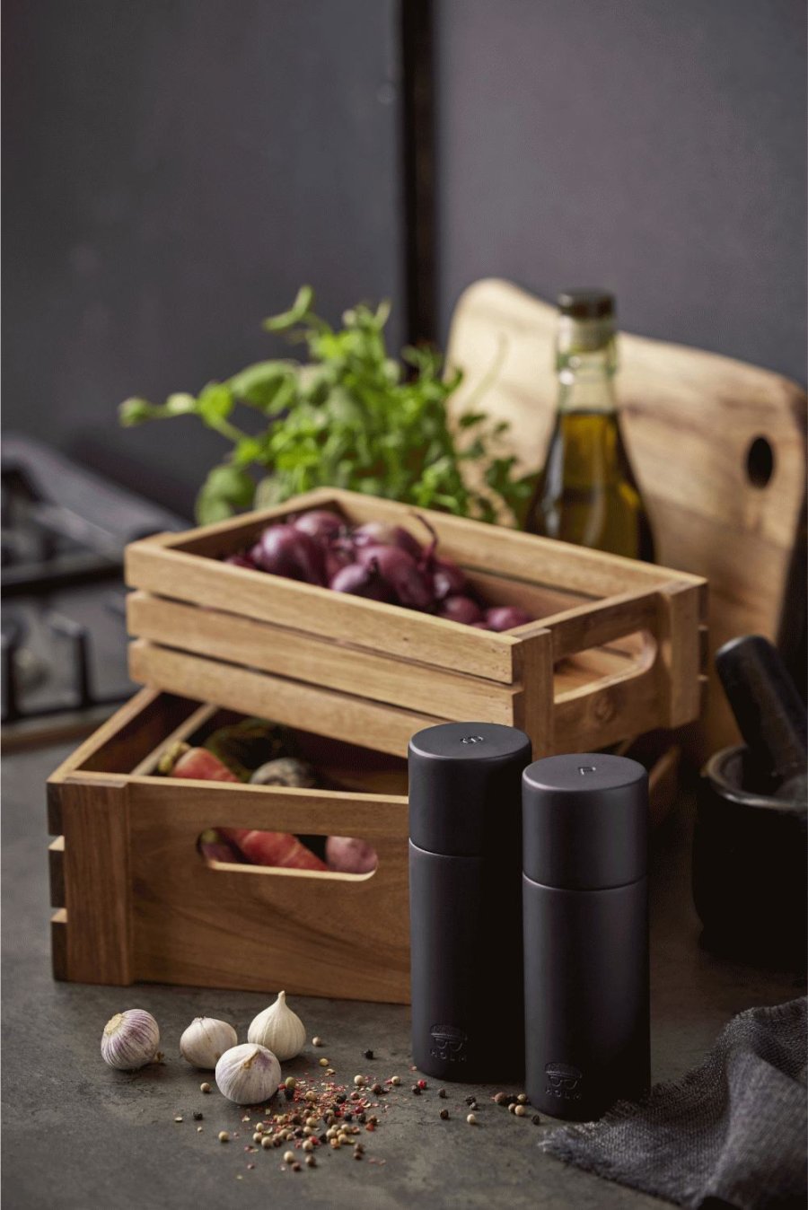 Holm Salz- und Pfefferset 15,2 cm, Schwarz