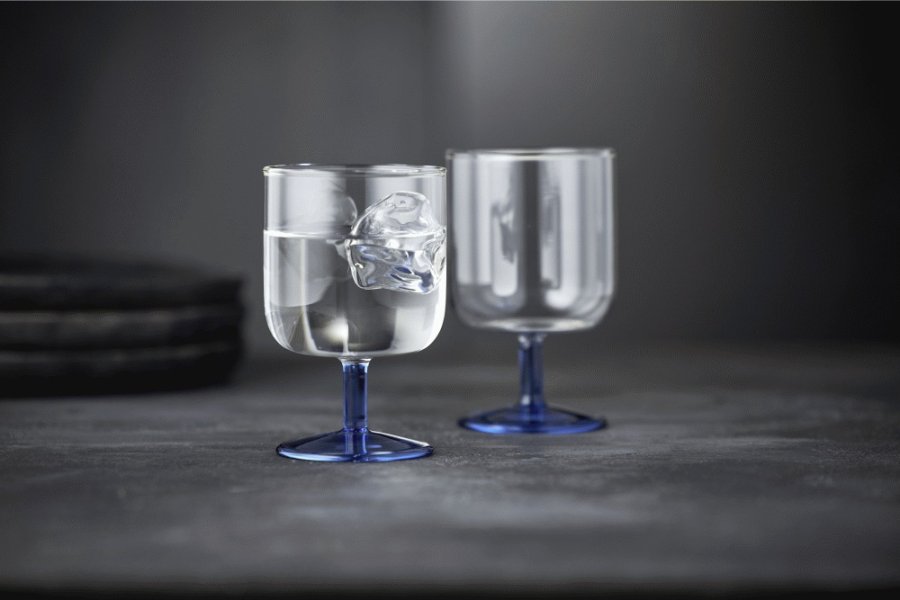 Lyngby Glas Torino Weinglas 2er Set 30 cl, klar/blau