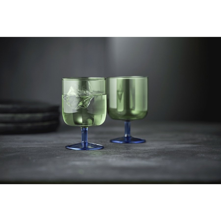 Lyngby Glas Torino Weinglas 2er Set 30 cl, Grn/Blau