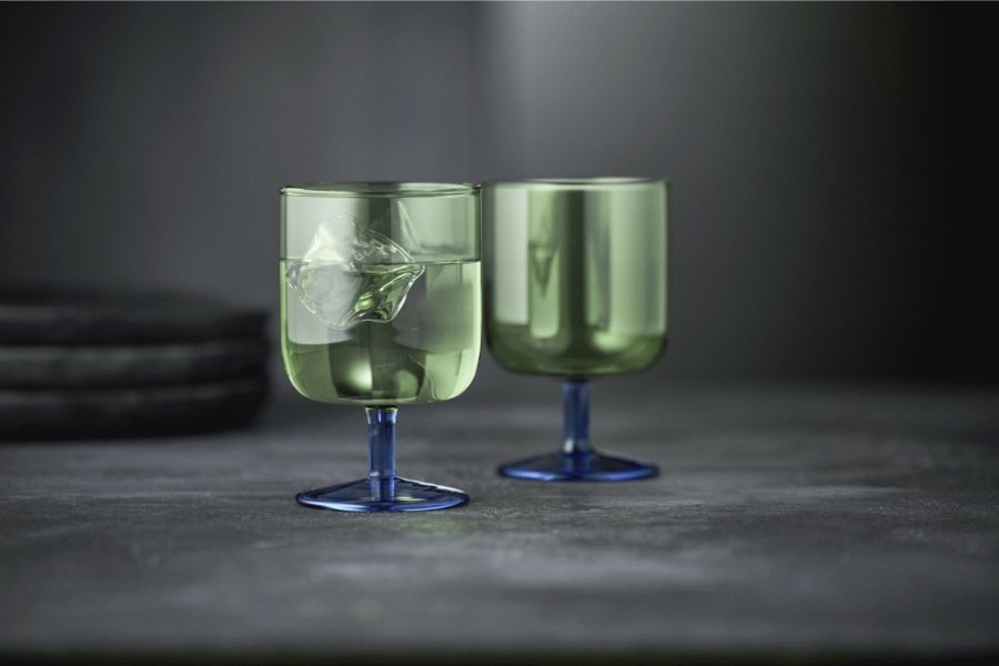 Lyngby Glas Torino Weinglas 2er Set 30 cl, Grn/Blau