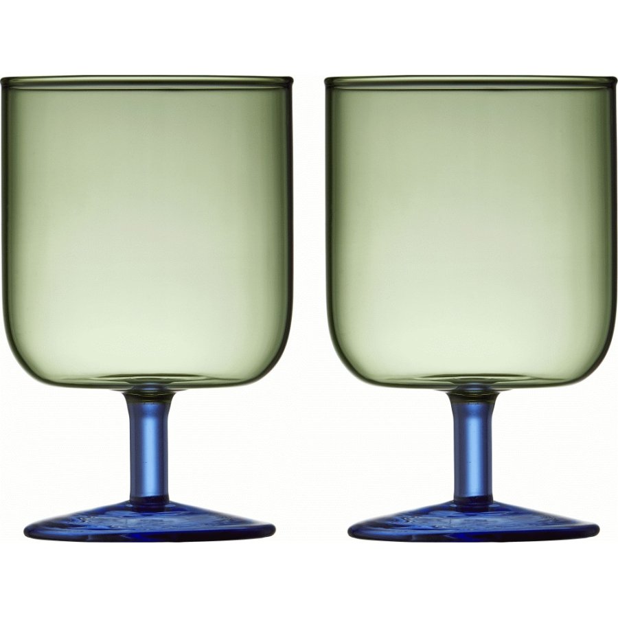 Lyngby Glas Torino Weinglas 2er Set 30 cl, Grn/Blau