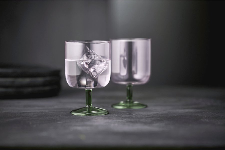 Lyngby Glas Torino Weinglas 2er Set 30 cl, Rosa/Grn