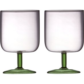 Lyngby Glas Torino Vinglas 2 stk. 30 cl, Pink/Grn