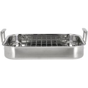 Pillivuyt Gourmet Somme Bradepande m. Rist 32x26,5x5,5 cm, Rustfrit Stl