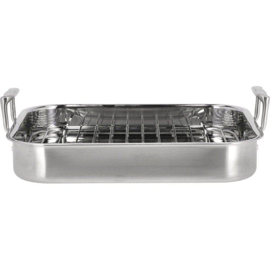 Pillivuyt Gourmet Somme Brter mit Rost 32x26,5x5,5 cm, Edelstahl