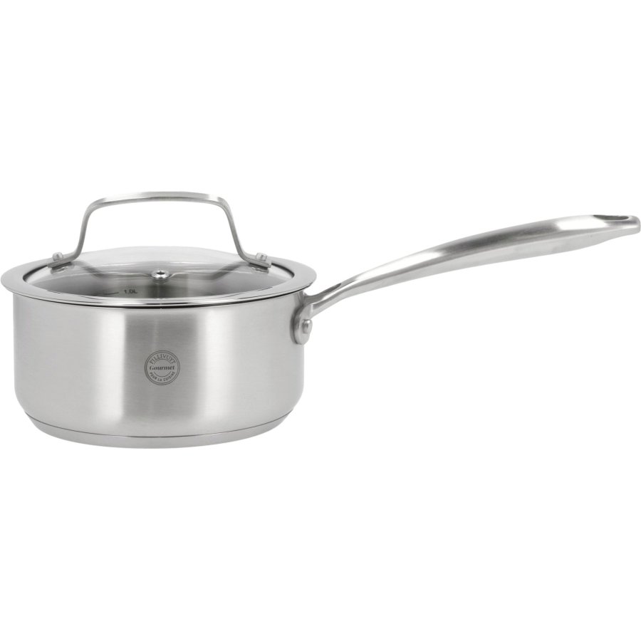 Pillivuyt Gourmet Roya Kasserolle mit Glasdeckel 1,5 L, Edelstahl