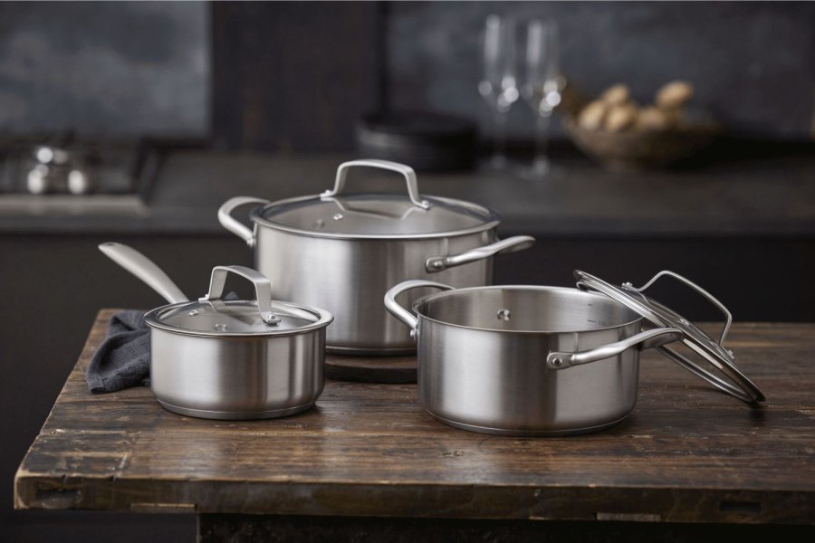 Pillivuyt Gourmet Roya Kochtopf mit Glasdeckel 24 cm/5,2 L, Edelstahl