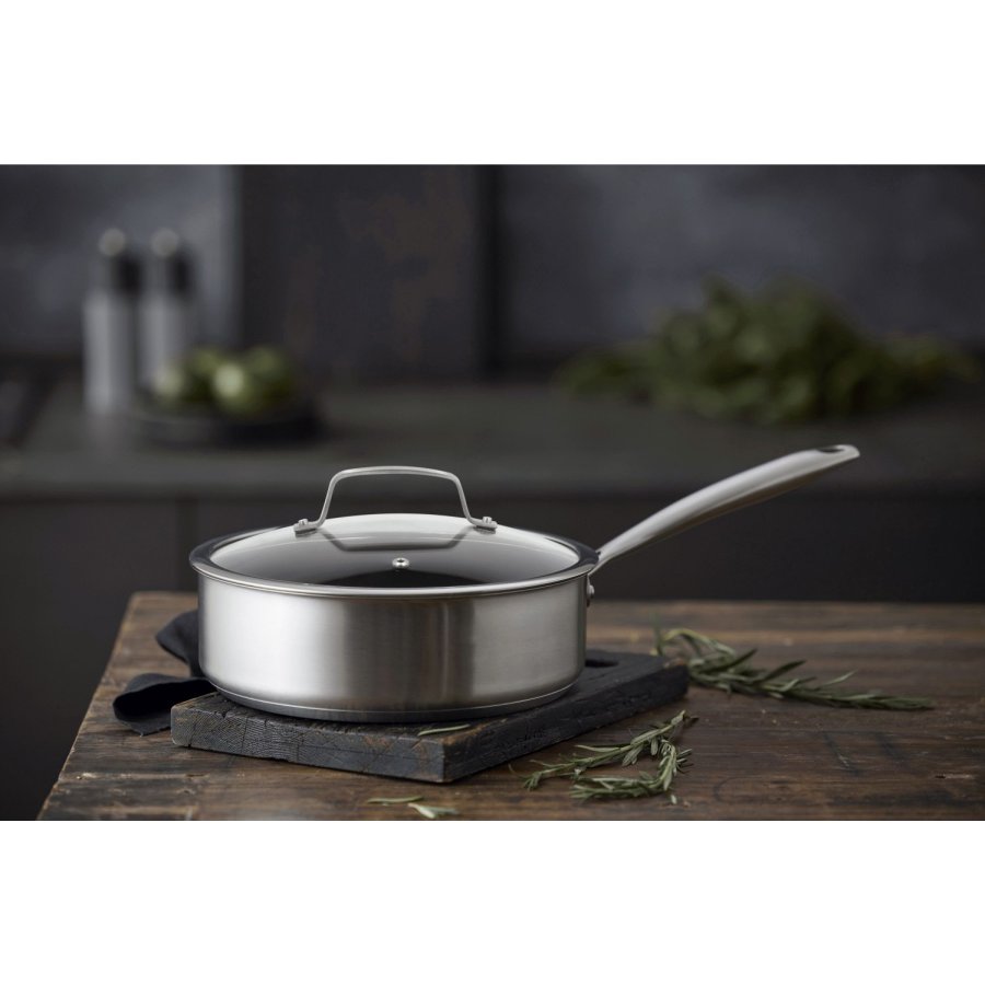 Pillivuyt Gourmet Roya Sautierpfanne Keramik Antihaft 24 cm, Edelstahl