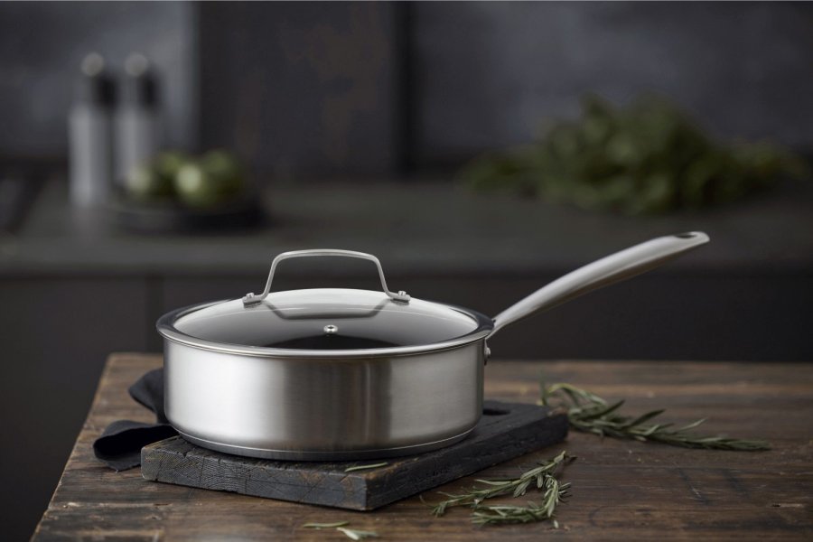 Pillivuyt Gourmet Roya Sautierpfanne Keramik Antihaft 24 cm, Edelstahl