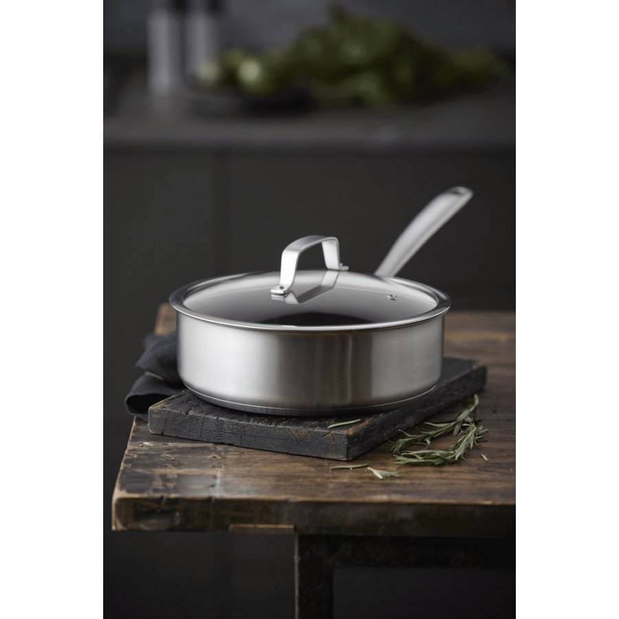 Pillivuyt Gourmet Roya Sautierpfanne Keramik Antihaft 24 cm, Edelstahl