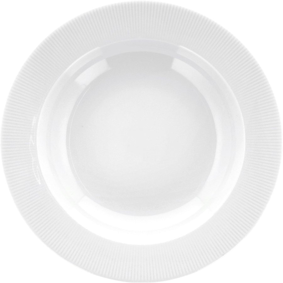 Pillivuyt Eventail Suppenteller mit Lasche 22 cm, Wei