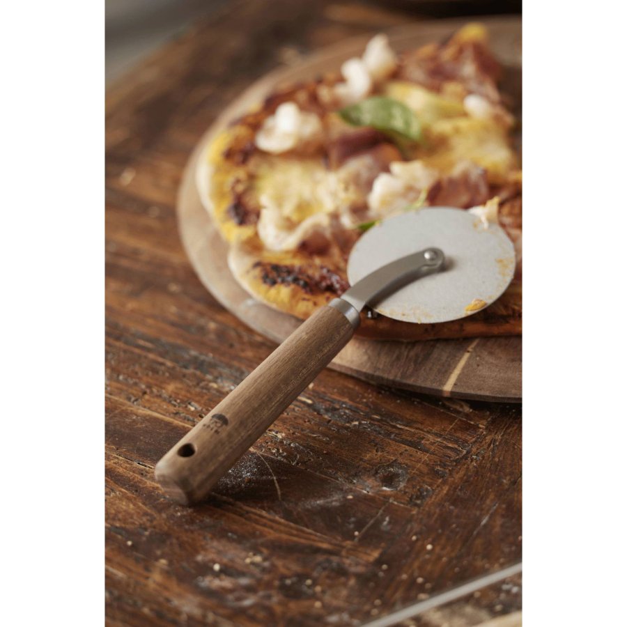 HOLM Pizzaskrer 24 cm, Rustfrit Stl/Akacietr