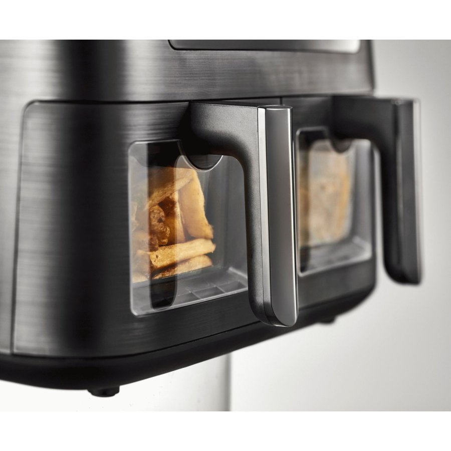 HOLM Doppelter Airfryer 9 L, Mattschwarz