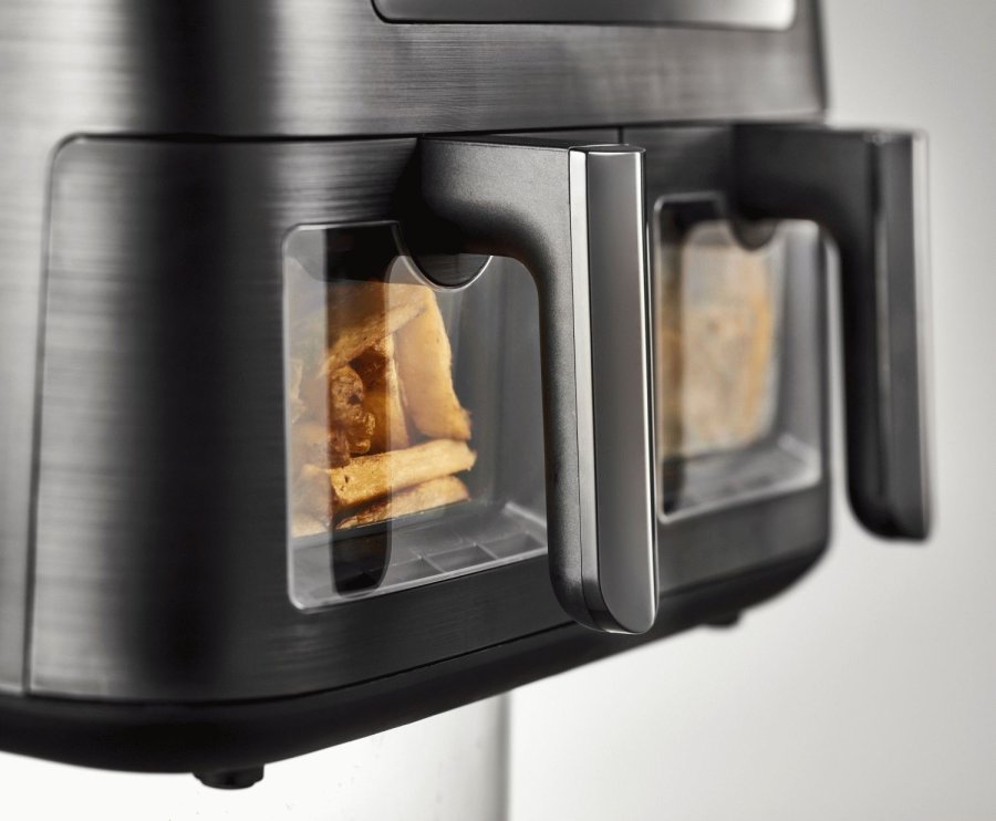 HOLM Doppelter Airfryer 9 L, Mattschwarz