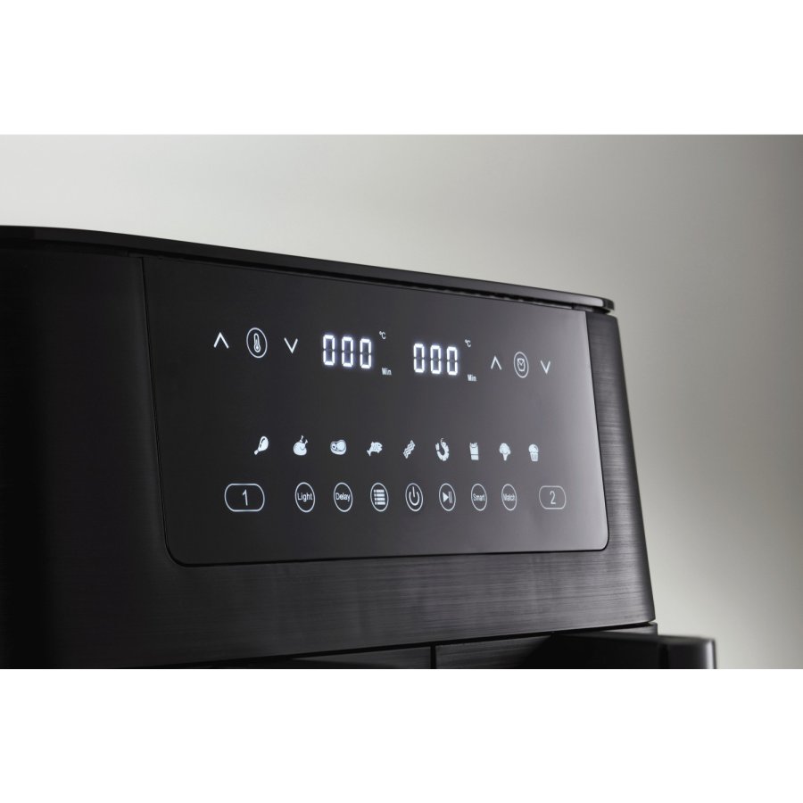 HOLM Doppelter Airfryer 9 L, Mattschwarz