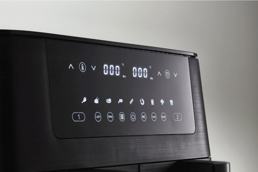 HOLM Doppelter Airfryer 9 L, Mattschwarz