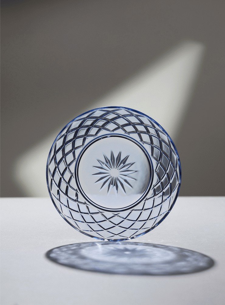 Lyngby Glas Sorrento Teller 4er Set 21 cm, Blau