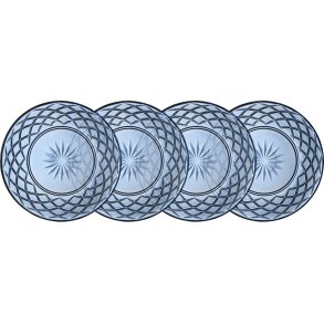 Lyngby Glas Sorrento Teller 4er Set 21 cm, Blau