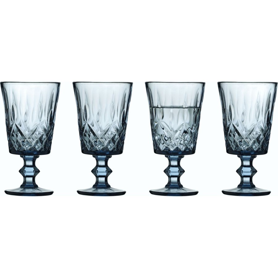 Lyngby Glas Sorrento Weinglas 4er Set 29 cl, Blau