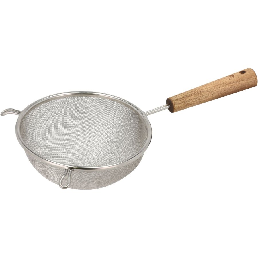 HOLM Drahtsieb 16 cm, Stahl/Akazienholz