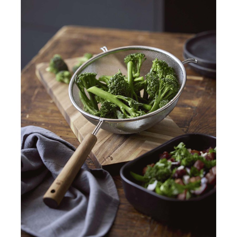 HOLM Drahtsieb 20 cm, Stahl/Akazienholz