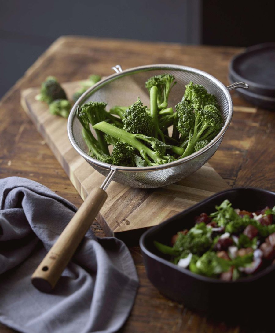 HOLM Drahtsieb 20 cm, Stahl/Akazienholz