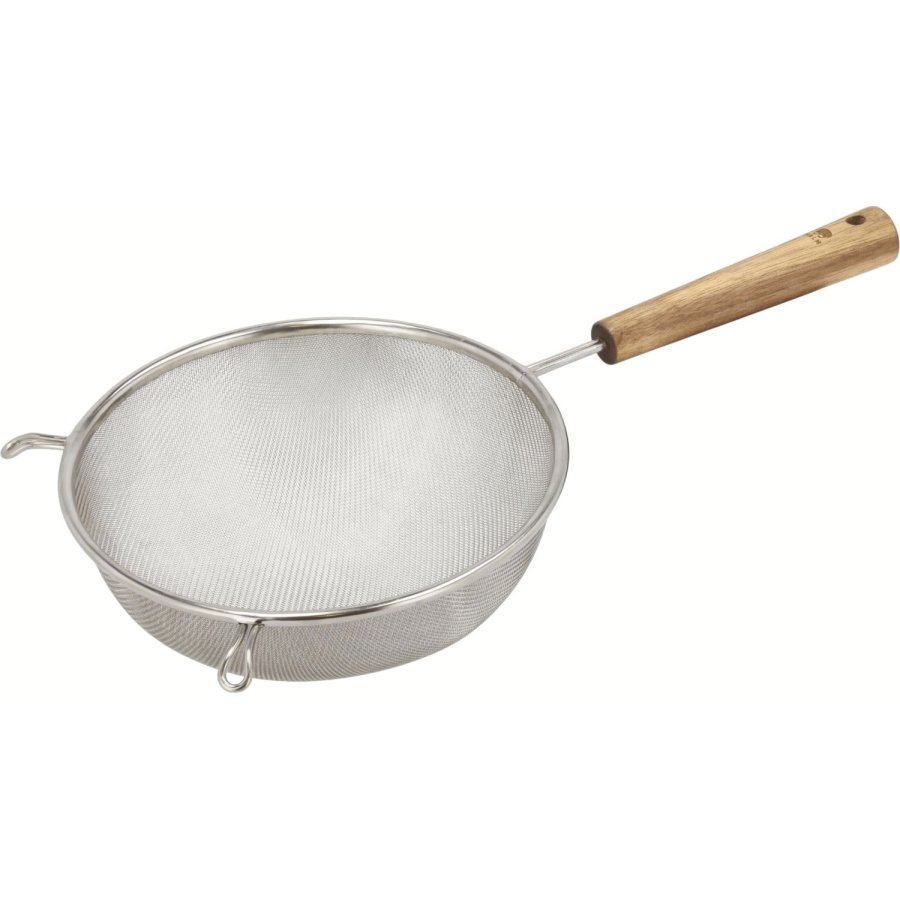 HOLM Drahtsieb 20 cm, Stahl/Akazienholz