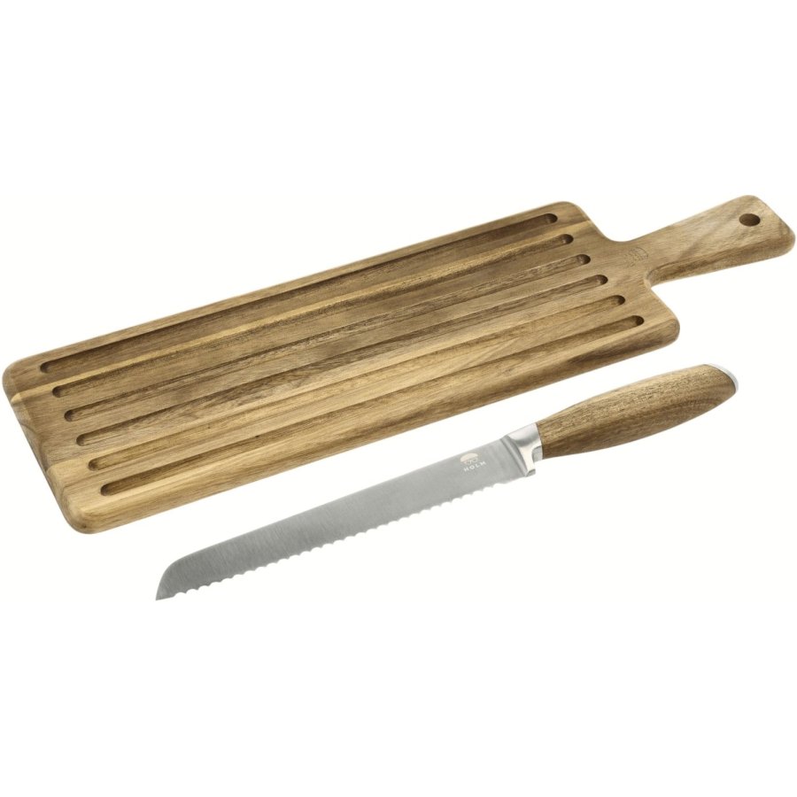 HOLM Schneidebrett mit Brotmesser, Akazie