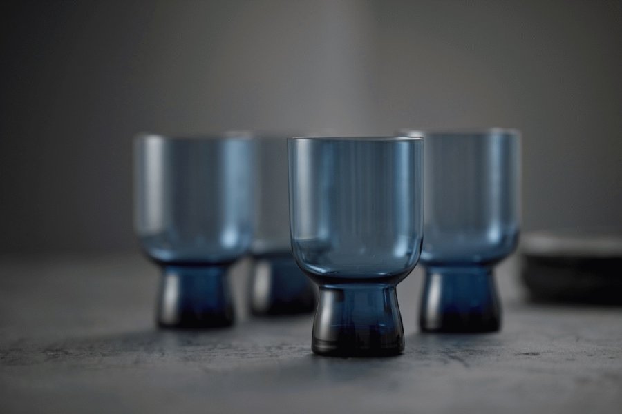 Lyngby Glas Sorrento Wasserglas 4er Set 30 cl, Blau