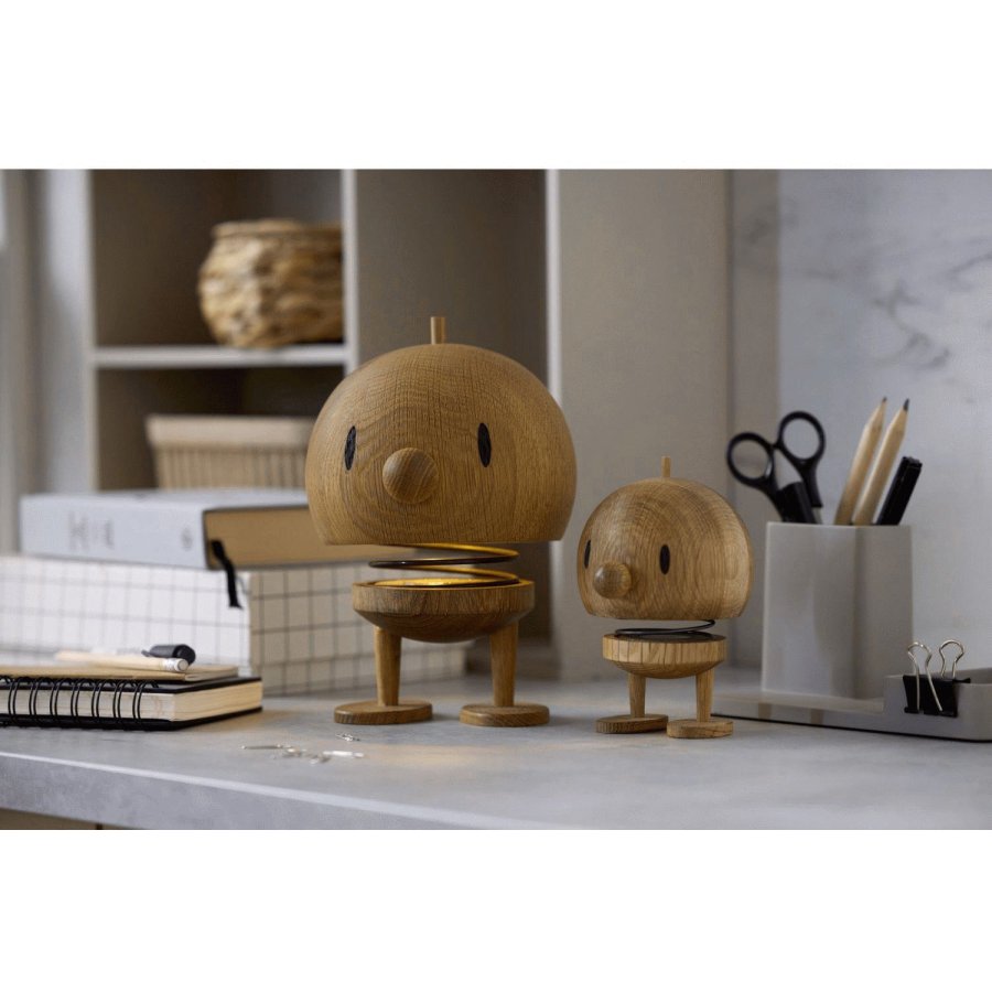 Hoptimist Drahtlos Tischlampe LED H15 cm, Eiche