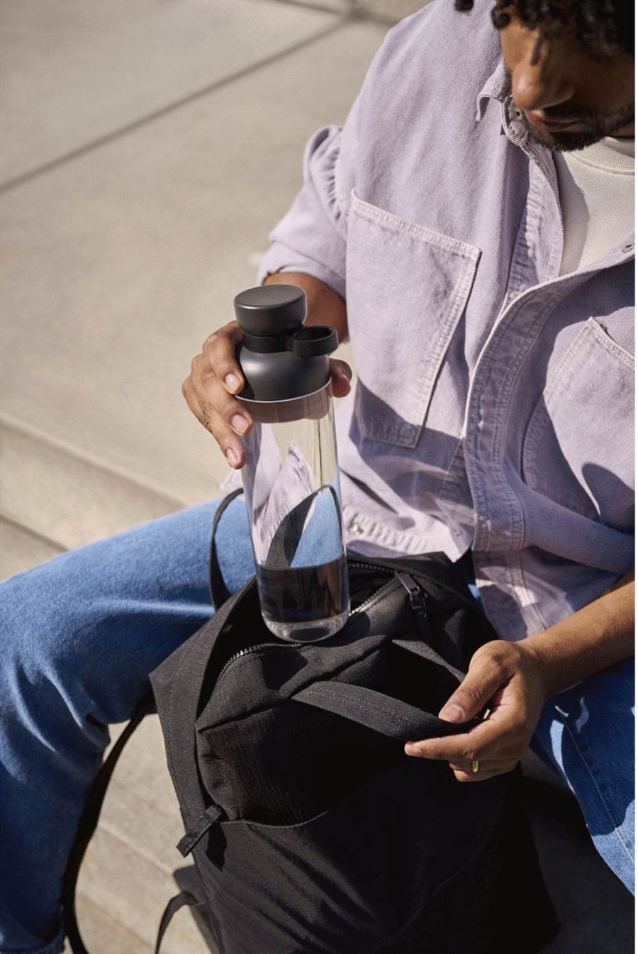 Mepal Vita Wasserflasche 900 ml, Nordic Black