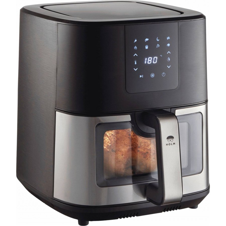 HOLM Heiluftfritteuse mit Fenster 9 L, Schwarz