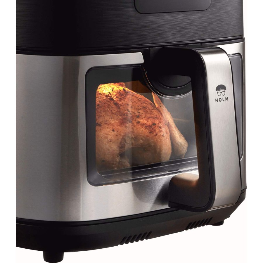 HOLM Heiluftfritteuse mit Fenster 9 L, Schwarz