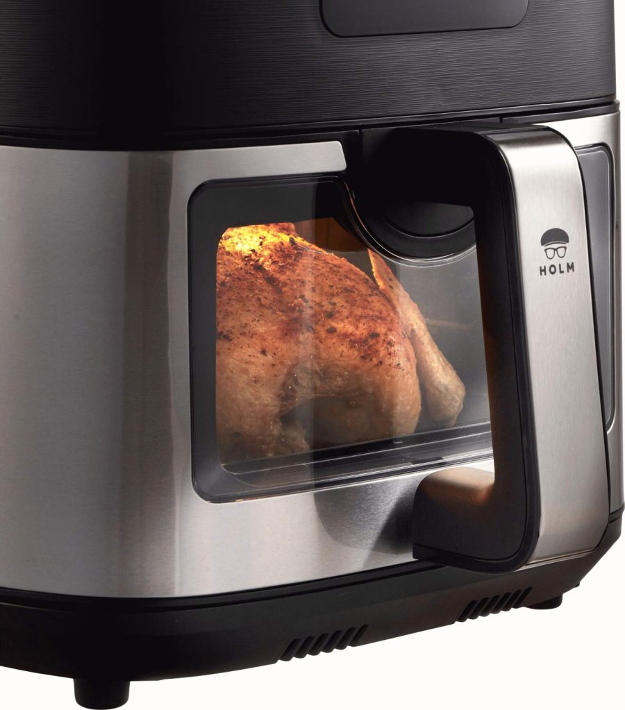 HOLM Heiluftfritteuse mit Fenster 9 L, Schwarz