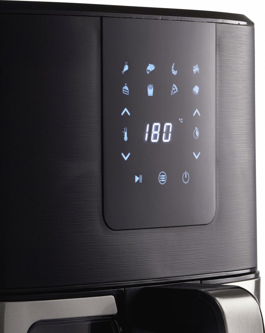 HOLM Heiluftfritteuse mit Fenster 9 L, Schwarz