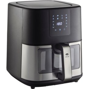 HOLM Heiluftfritteuse mit Fenster 9 L, Schwarz