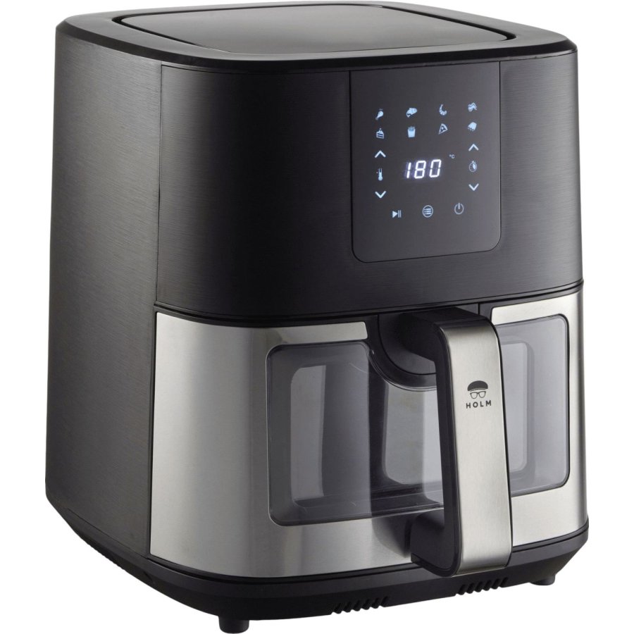 HOLM Heiluftfritteuse mit Fenster 9 L, Schwarz