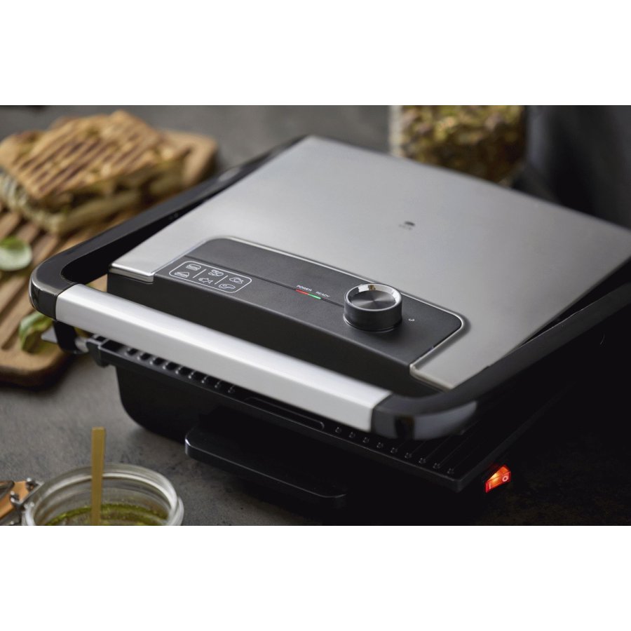 HOLM Paninigrill 2000W, Silber/Schwarz