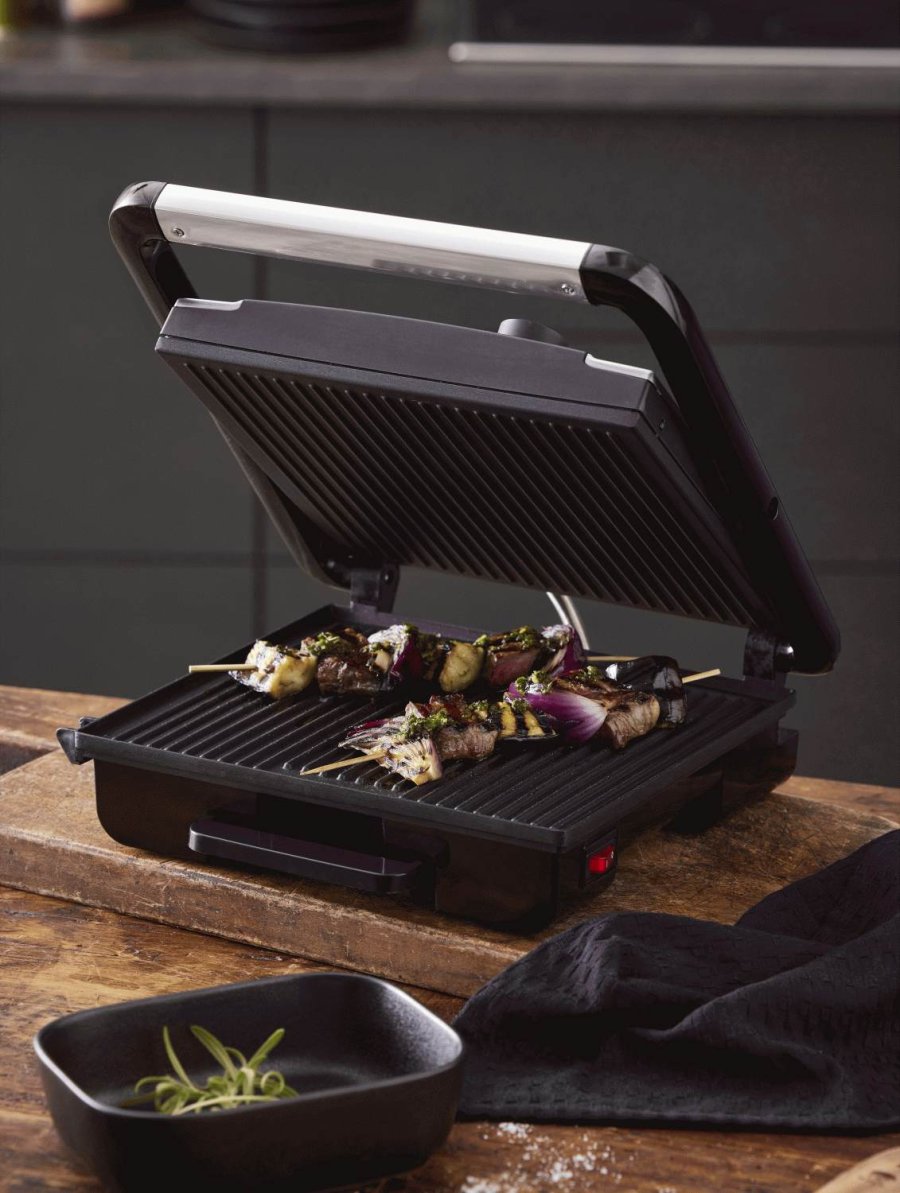 HOLM Paninigrill 2000W, Silber/Schwarz