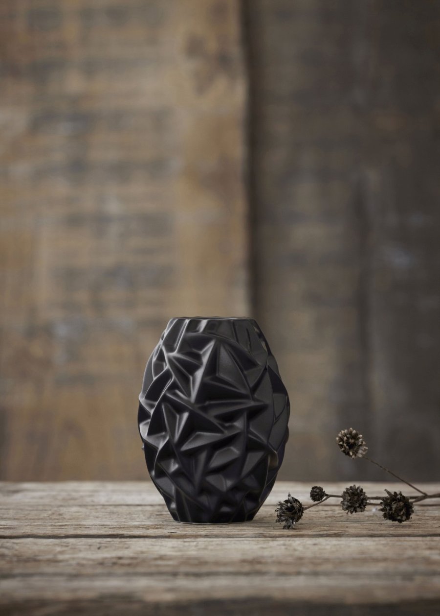 Mors Willow Vase H16 cm, Schwarz