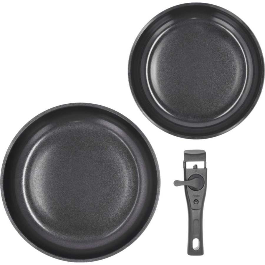 HOLM Bratpfannenset mit abnehmbarem Griff 2er Set 24/28 cm