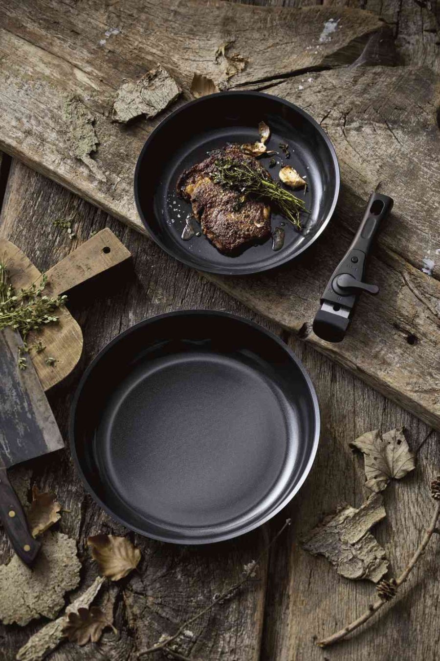 HOLM Bratpfannenset mit abnehmbarem Griff 2er Set 24/28 cm