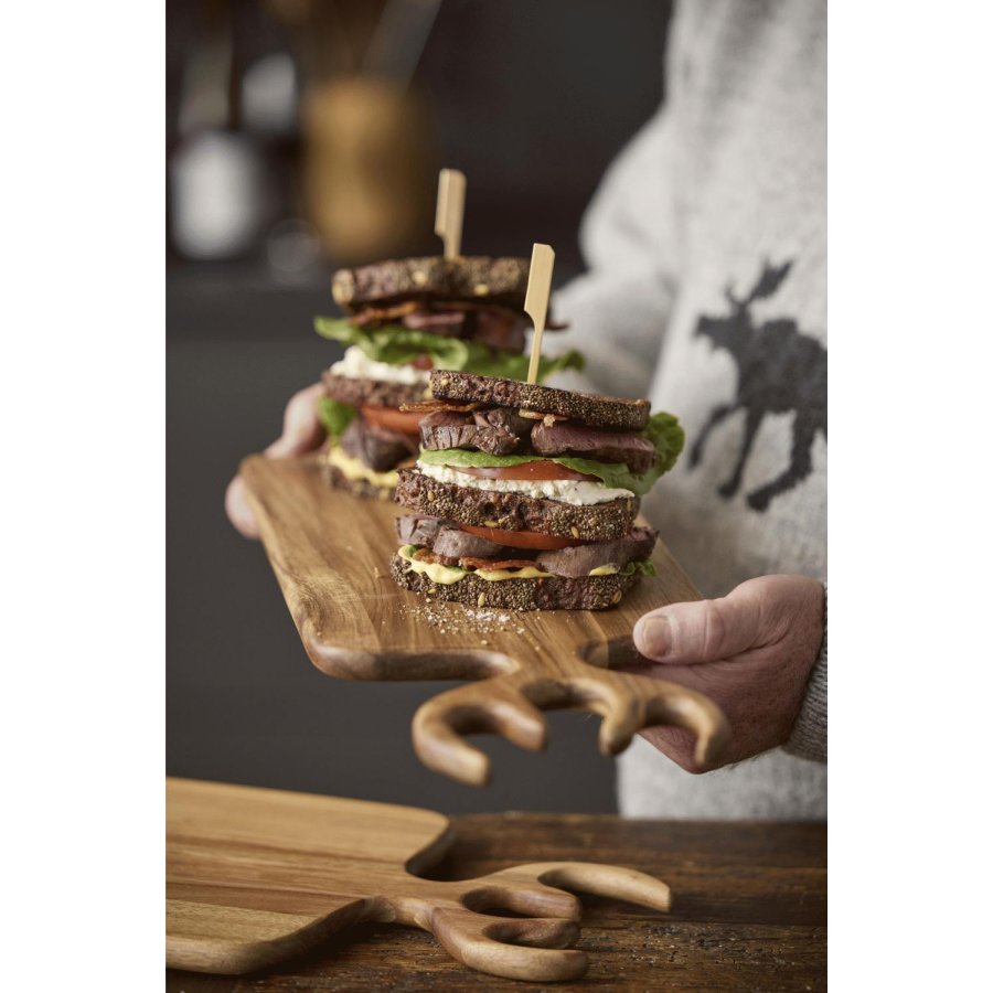 HOLM Servierbrett mit Geweih 44 cm, Akazie