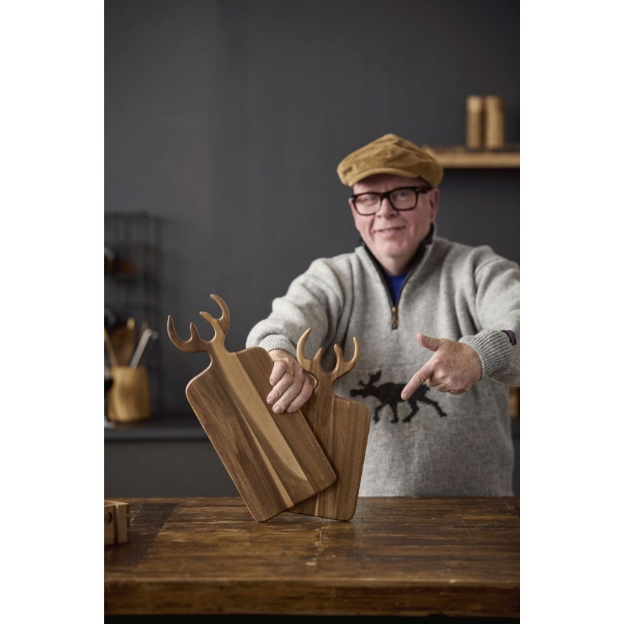HOLM Servierbrett mit Geweih 36 cm, Akazie